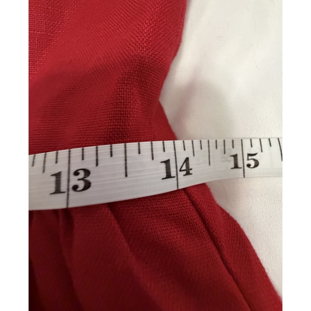 REFORMATION Tori Cherry Red 100% Linen Smocked Midi Dress Coastal Resort USA 6 - Picture 11 of 13